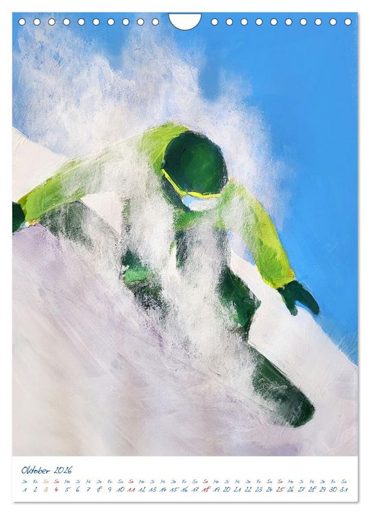 Produktbild: Powder Passion - Snowboardkunst im H&ouml;henrausch (Wandkalender 2026 DIN A4 hoch), CALVENDO Monatskalender