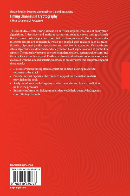 Produktbild: Timing Channels in Cryptography