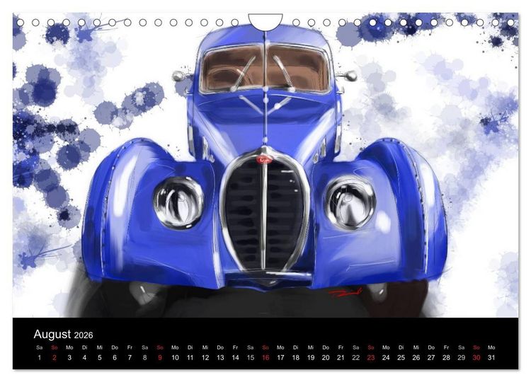 Produktbild: Classic Car Art by Reinhold Art&acute;s (Wandkalender 2026 DIN A4 quer), CALVENDO Monatskalender