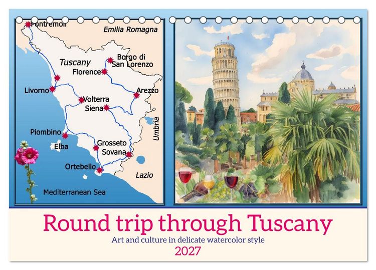 Produktbild: Round trip through Tuscany (Desk Calendar 2027 DIN A5 landscape), CALVENDO 12 Month DeskCalendar