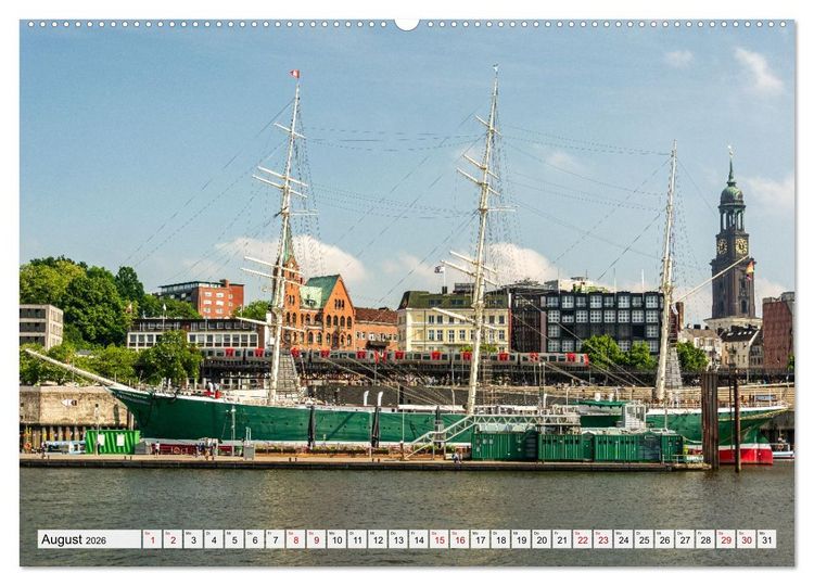 Produktbild: Moin Hamburg - Durch das Jahr an der Elbe (hochwertiger Premium Wandkalender 2026 DIN A2 quer), Kunstdruck in Hochglanz