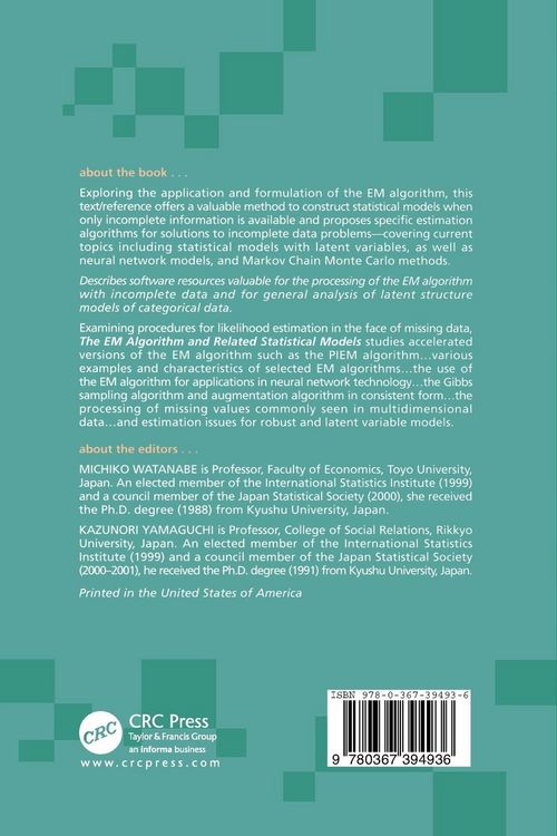 Produktbild: The EM Algorithm and Related Statistical Models