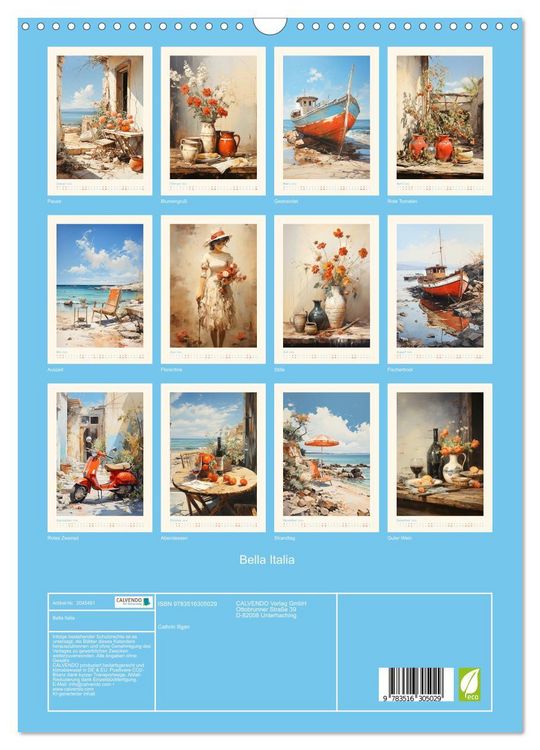Produktbild: Bella Italia (Wandkalender 2026 DIN A3 hoch), CALVENDO Monatskalender