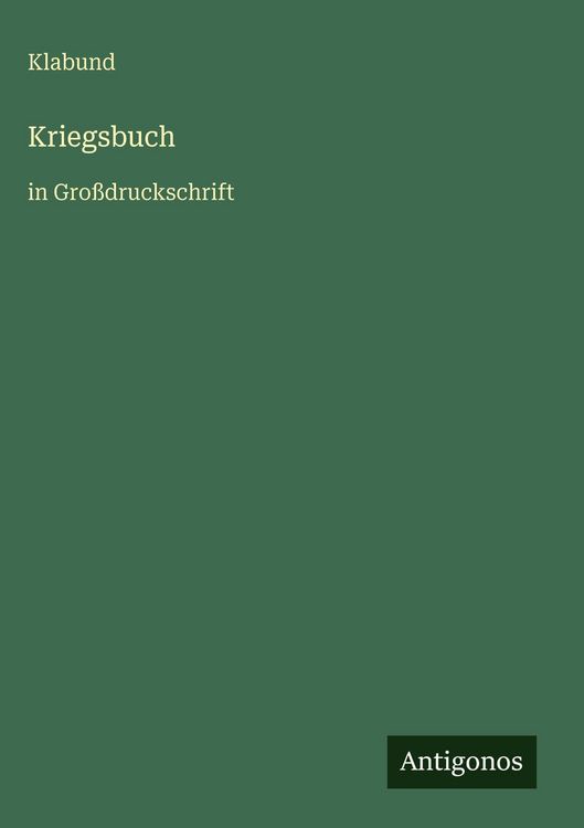 Produktbild: Kriegsbuch