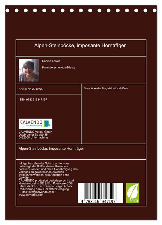 Produktbild: Alpen-Steinb&ouml;cke, imposante Horntr&auml;ger (Tischkalender 2026 DIN A5 hoch), CALVENDO Monatskalender