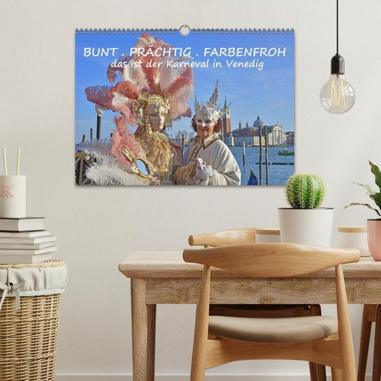Produktbild: BUNT . PR&Auml;CHTIG . FARBENFROH . Das ist der Karneval in Venedig (Wandkalender 2026 DIN A3 quer), CALVENDO Monatskalender