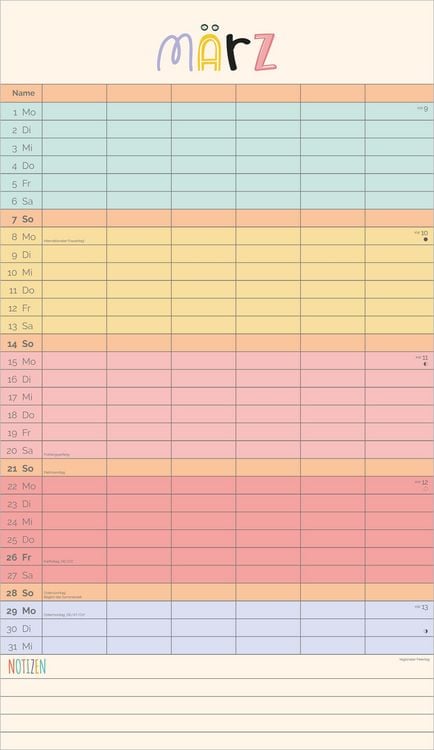 Produktbild: Familienplaner Unser buntes Jahr 2027