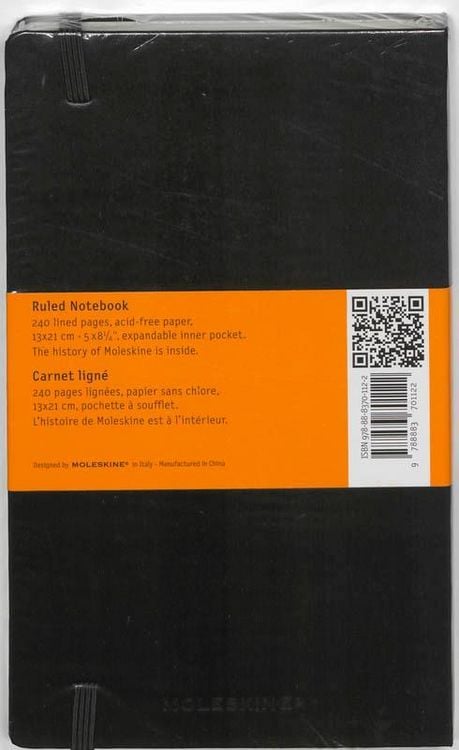 Produktbild: Moleskine Notizbuch, Large/A5, Liniert, Fester Einband, Schwarz
