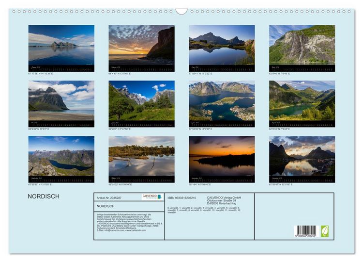 Produktbild: NORDISCH (Wandkalender 2026 DIN A2 quer), CALVENDO Monatskalender