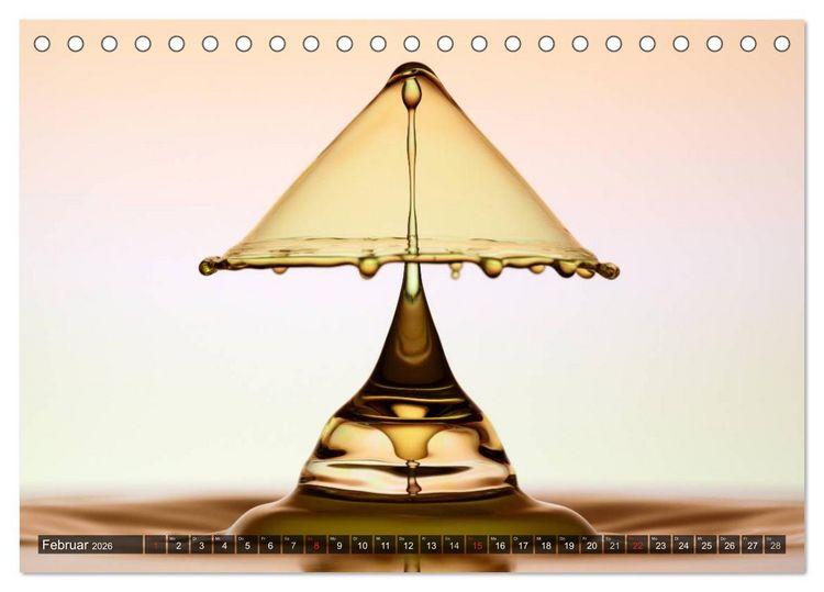 Produktbild: Wassertropfen Kunst Fotografie (Tischkalender 2026 DIN A5 quer), CALVENDO Monatskalender
