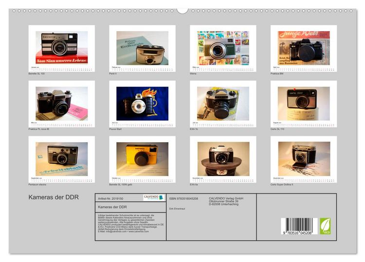 Produktbild: Kameras der DDR (hochwertiger Premium Wandkalender 2026 DIN A2 quer), Kunstdruck in Hochglanz