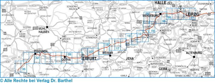 Produktbild: Wander- und Radwanderkarte &Ouml;kumenischer Pilgerweg G&ouml;rlitz-Vacha (Teil 2 Leipzig-Vacha) mit Zick-Zack-Faltung. 1:50000