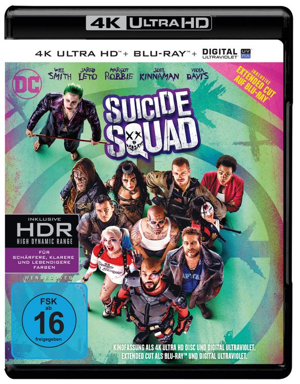 Produktbild: Suicide Squad (Kinofassung als 4K Ultra HD) (+ Extended Cut als Blu-ray)