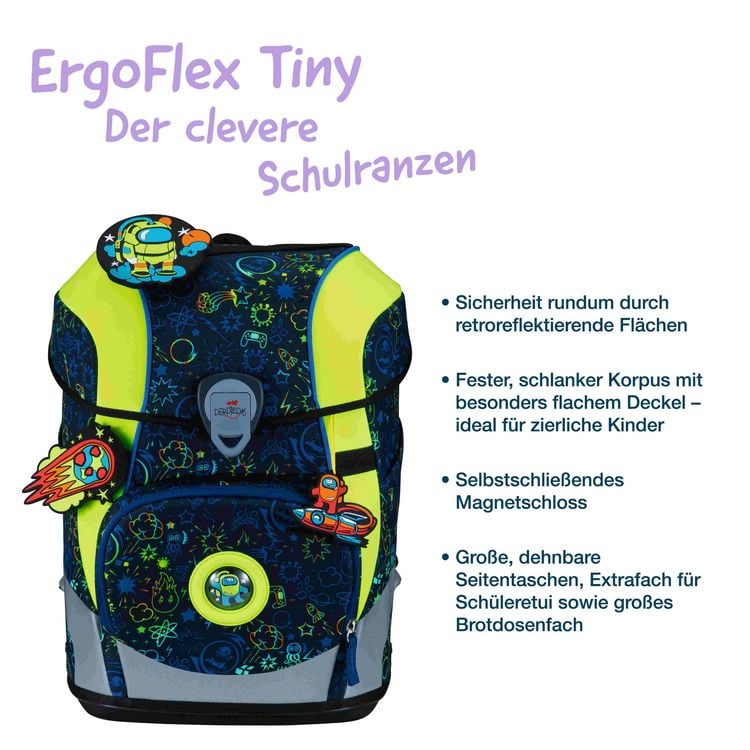 Produktbild: DerDieDas Schulranzen Set ErgoFlex Tiny, Schulranzen Set, 5tlg, Neon Crazy