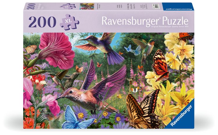 Produktbild: Feel Well & Puzzle - Kolibris und Schmetterlinge - Erwachsenenpuzzle mit 200 XL-Teilen und extra Bildvorlage