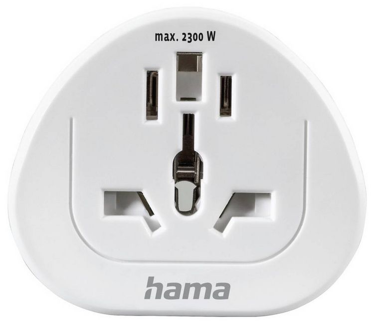 Produktbild: Hama 00223455 Reiseadapter Reiseadapter Typ E und F, 3-polig, universal, Welt nach Europa, Wei&szlig;