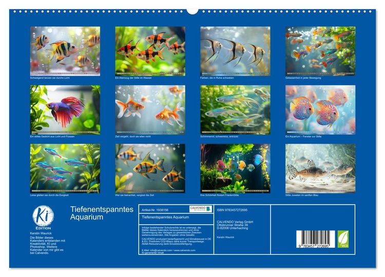 Produktbild: Tiefenentspanntes Aquarium (hochwertiger Premium Wandkalender 2026 DIN A2 quer), Kunstdruck in Hochglanz