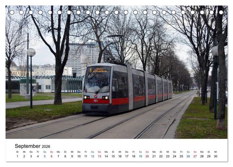 Produktbild: Mit der Bim durch Wien - Die Wiener Stra&szlig;enbahn (Tischkalender 2026 DIN A5 quer), CALVENDO Monatskalender