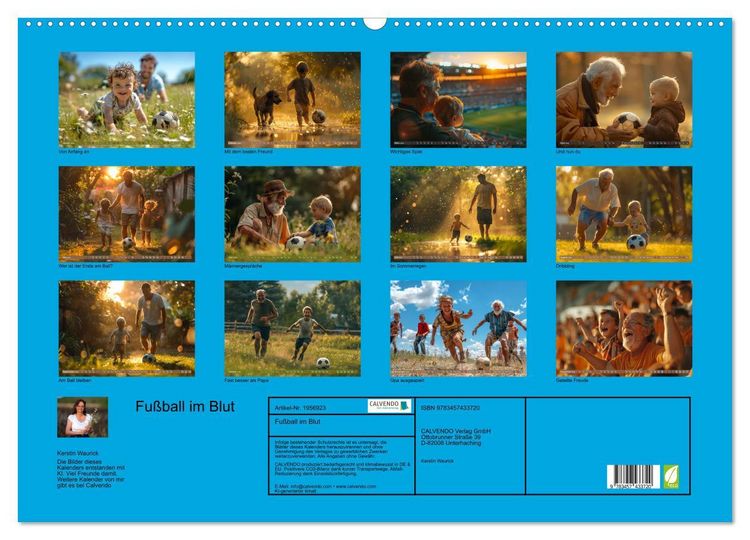 Produktbild: Fu&szlig;ball im Blut (Wandkalender 2026 DIN A2 quer), CALVENDO Monatskalender