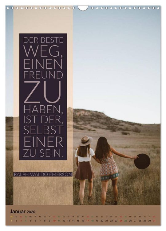 Produktbild: Freundschaft Weisheiten und Zitate (Wandkalender 2026 DIN A3 hoch), CALVENDO Monatskalender