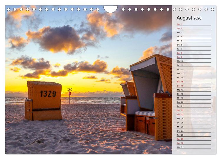 Produktbild: Sylt - Magie der Abendstunden (Wandkalender 2026 DIN A4 quer), CALVENDO Monatskalender