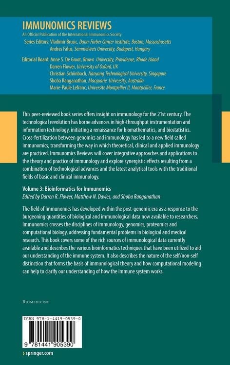 Produktbild: Bioinformatics for Immunomics