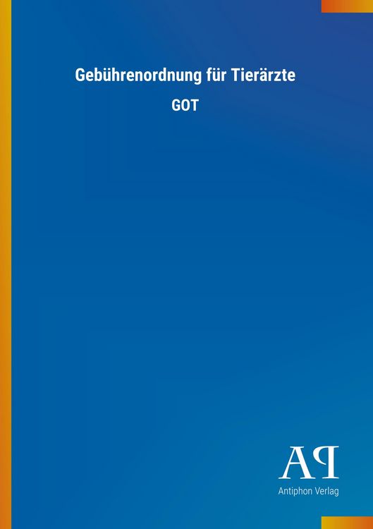 Produktbild: Geb&uuml;hrenordnung f&uuml;r Tier&auml;rzte