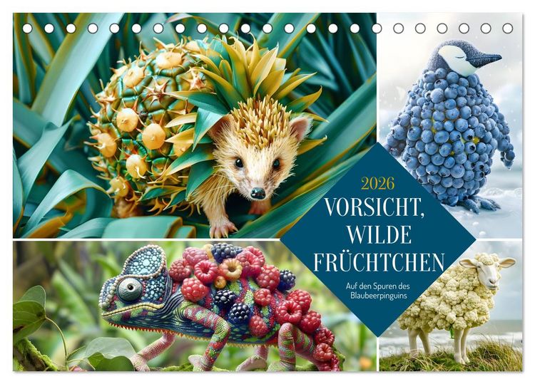 Produktbild: Vorsicht, Wilde Fr&uuml;chtchen (Tischkalender 2026 DIN A5 quer), CALVENDO Monatskalender