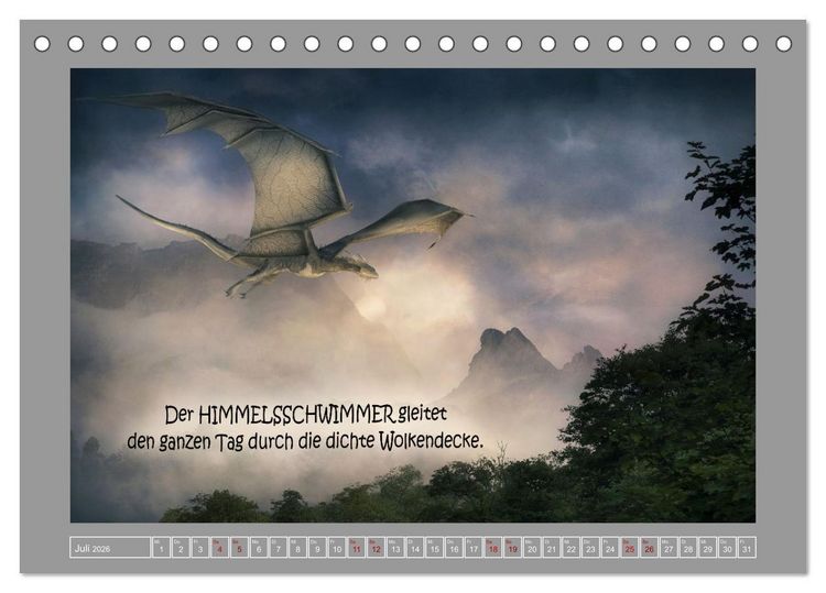 Produktbild: Wo die wilden Drachen wohnen (Tischkalender 2026 DIN A5 quer), CALVENDO Monatskalender