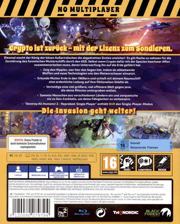 Produktbild: Destroy All Humans! 2 - Reprobed: Single Player