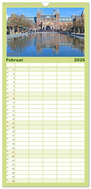Produktbild: Familienplaner 2026 - Amsterdam am Tag und bei Nacht mit 5 Spalten (Wandkalender, 21 x 45 cm) CALVENDO