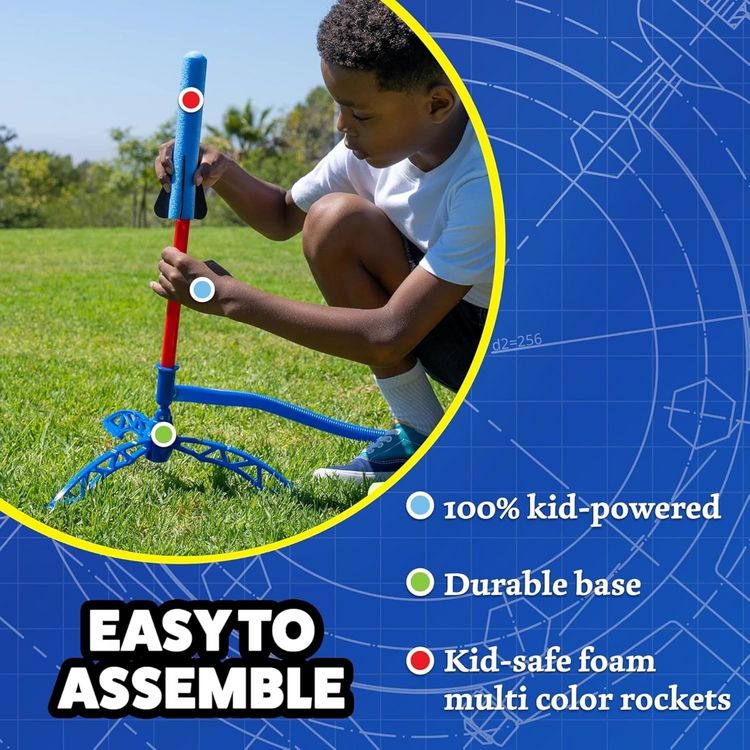 Produktbild: Stomp Rocket 365041 - Jr. Rocket Set, 8 Fun Foam Rockets, Raketen-Spiel