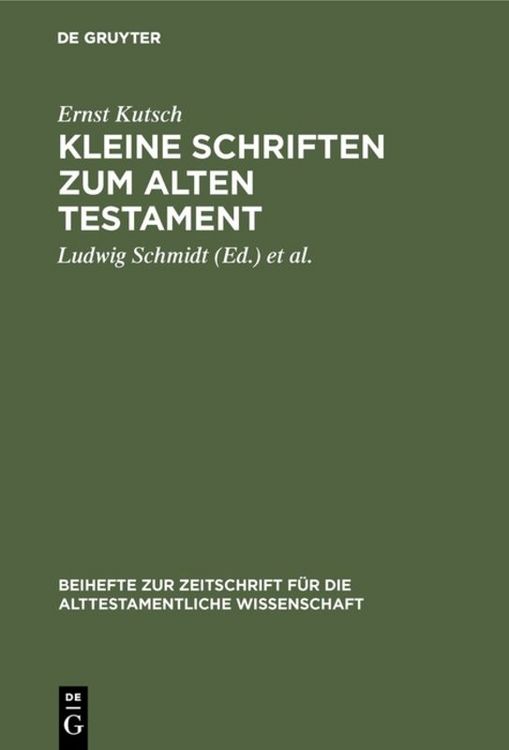 Produktbild: Kleine Schriften zum Alten Testament
