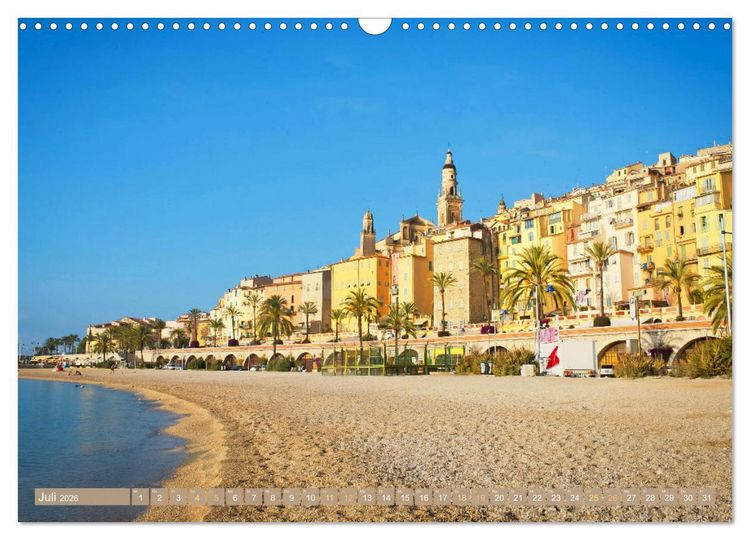 Produktbild: Lebendige Cote d'Azur: Die azurblaue K&uuml;ste (Wandkalender 2026 DIN A3 quer), CALVENDO Monatskalender