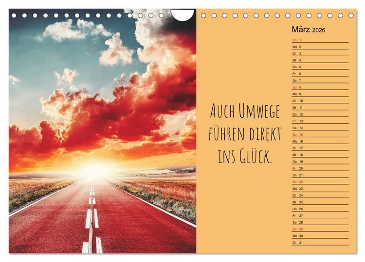 Produktbild: Eine Portion Gl&uuml;ck - Motivationskalender f&uuml;rs ganze Jahr (Wandkalender 2026 DIN A4 quer), CALVENDO Monatskalender