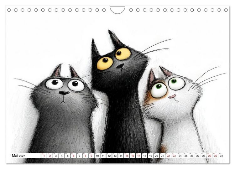 Produktbild: Gute Laune Katzen (Wandkalender 2027 DIN A4 quer), CALVENDO Monatskalender