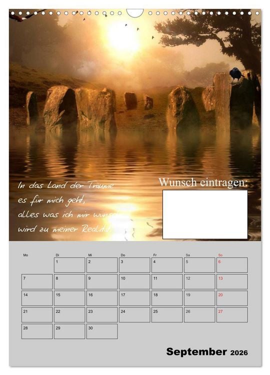 Produktbild: Wunsch- und Zauberkalender (Wandkalender 2026 DIN A3 hoch), CALVENDO Monatskalender