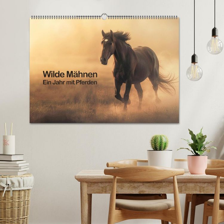 Produktbild: Wilde M&auml;hnen: Ein Jahr mit Pferden (Wandkalender 2026 DIN A2 quer), CALVENDO Monatskalender