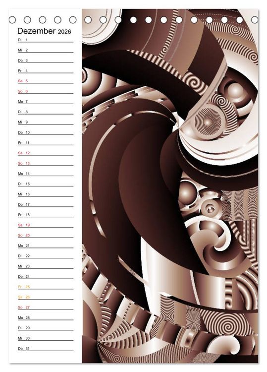 Produktbild: Geometrische Raumeindr&uuml;cke Planer (Tischkalender 2026 DIN A5 hoch), CALVENDO Monatskalender
