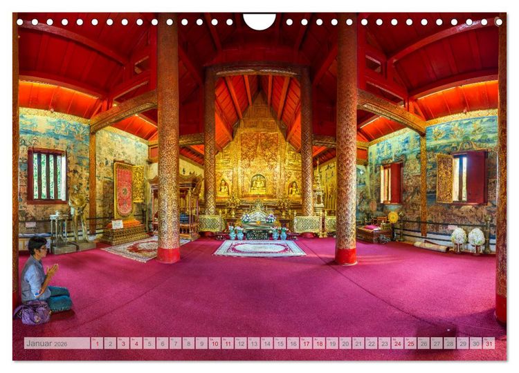 Produktbild: BUDDHA - Buddhistische Tempel in Nordthailand (Wandkalender 2026 DIN A4 quer), CALVENDO Monatskalender