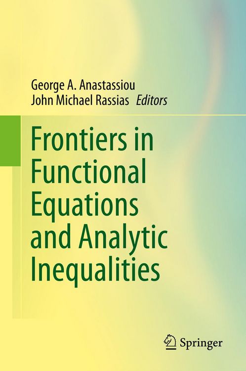Produktbild: Frontiers in Functional Equations and Analytic Inequalities
