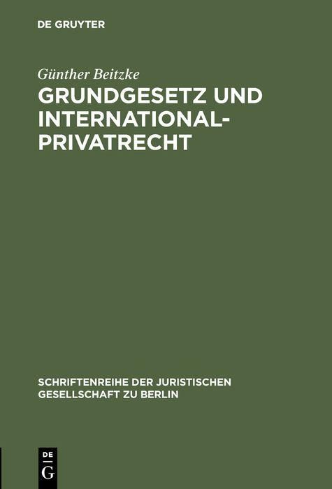 Produktbild: Grundgesetz und Internationalprivatrecht