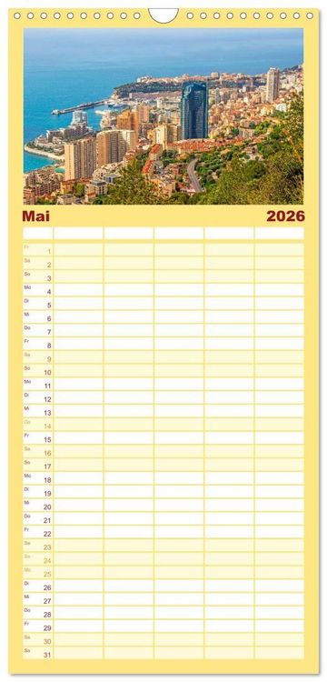 Produktbild: Familienplaner 2026 - Zauber der C&ocirc;te d'Azur mit 5 Spalten (Wandkalender, 21 x 45 cm) CALVENDO