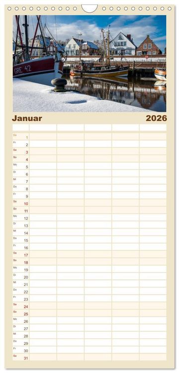 Produktbild: Familienplaner 2026 - Ostfriesland - Tour mit 5 Spalten (Wandkalender, 21 x 45 cm) CALVENDO