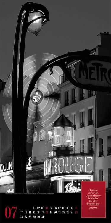 Produktbild: Paris, je t&rsquo;aime Literatur-Kalender 2027