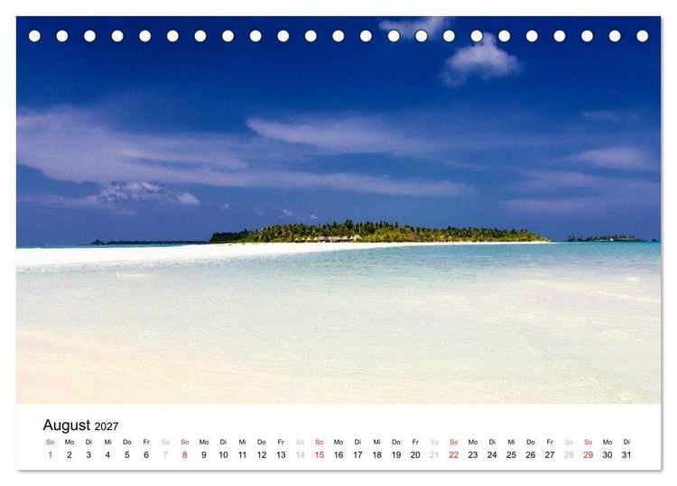 Produktbild: Malediven - Das Paradies im Indischen Ozean I (Tischkalender 2027 DIN A5 quer), CALVENDO Monatskalender
