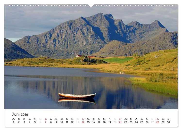 Produktbild: Die Lofoten - Magie des Lichtes (hochwertiger Premium Wandkalender 2026 DIN A2 quer), Kunstdruck in Hochglanz