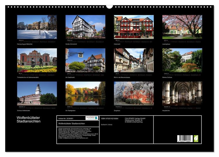 Produktbild: Wolfenb&uuml;tteler Stadtansichten (Wandkalender 2026 DIN A2 quer), CALVENDO Monatskalender