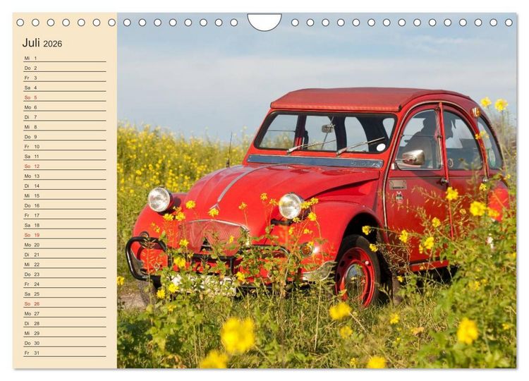 Produktbild: Citro&euml;n 2CV - Ente rot (Wandkalender 2026 DIN A4 quer), CALVENDO Monatskalender