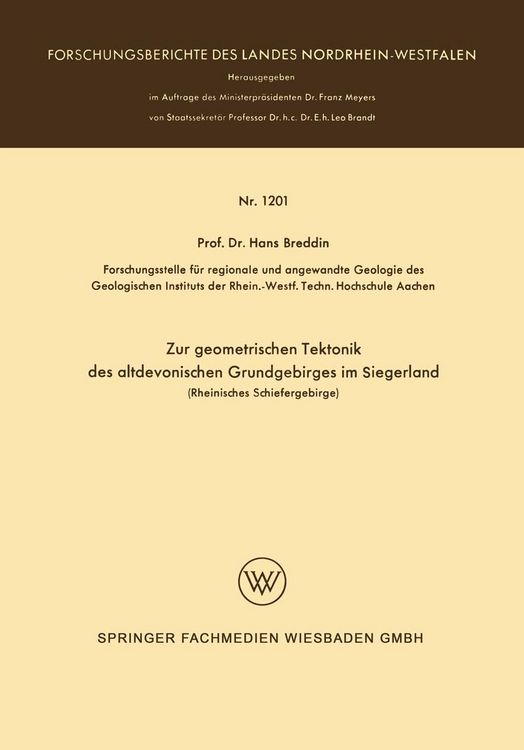 Produktbild: Zur geometrischen Tektonik des altdevonischen Grundgebirges im Siegerland